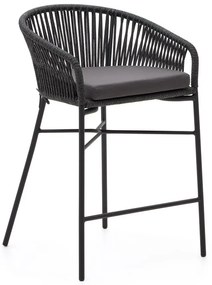 Czarny metalowy/tapicerowany hoker ogrodowy Yanet – Kave Home