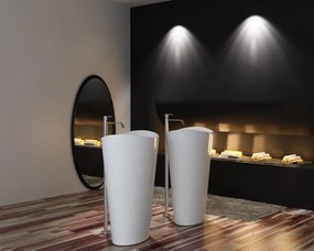 Umywalka wolnostojąca PB2175 WAVEOdlew mineralny - Biały mat - 60 x 37 x 90 cm