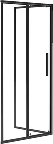 Kabina prysznicowa z drzwiami przesuwnymi matowymi czarnymi w stylu industrialnym - 100 x 80 x 195 cm - TORONI