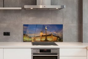 Panel szklany do Kuchni Warszawska Starówka o Zachodzie Słońca