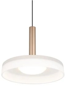 Lampa wisząca LED w czarno-biało-złotym kolorze ze ściemniaczem i szklanym kloszem ø 22 cm Celeste – Trio