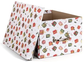 Kartonowy pojemnik dekoracyjny z pokrywką 37x50x15 cm Engla Christmas Storage – Bigso
