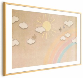 Plakat Tęczowy dzień 42x29,7 cm z ramą złotą z marginesem ARTGEIST B