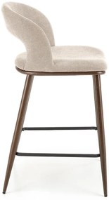 Beżowe krzesło barowe z oparciem - Bleros
