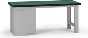 Stół warsztatowy G8, 1800 x 750 x 800 mm, 1x szafka, szary