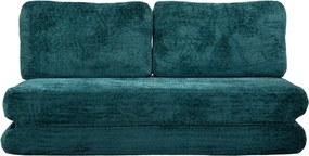 Zielononiebieska rozkładana sofa z materiału bouclé 150 cm Faster – Mauro Ferretti