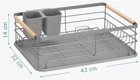 Metalowa suszarka do naczyń AVERO szara