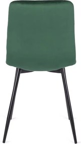 Zestaw Stół Okrągły LAUREN 80 cm Dąb Złoty/Czarny i 4 Krzesła ROBIN Zielone