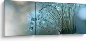 Obraz - Dmuchawiec - nafta (z zegarem) (90x30 cm)