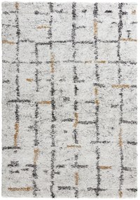 Dywan shaggy Nomadic kratka kremowo-szary 120 cm x 170 cm