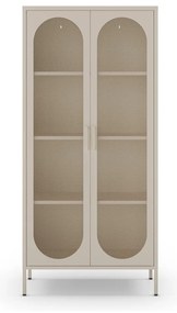 Kremowa metalowa szafka 80x170x40 cm Diora – Marckeric