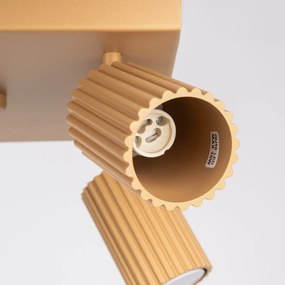 Plafon czteropunktowy KARBON 4 złoty kwadratowy SOLLUX  LIGHTING