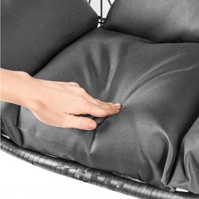 Szare wiszące krzesło KOKON bez stojaka, szara poduszka