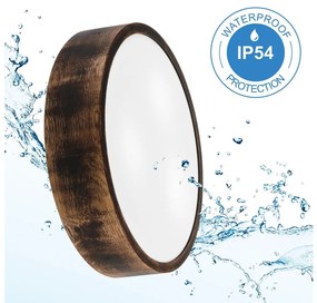 Lampa sufitowa do łazienki OAK SMOKY 3xE27/15W/230V IP54 Ø37,5 cm dąb/brąz