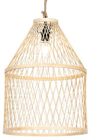 Zewnetrzna Rustykalna lampa wisząca zewnętrzna z rattanu 40x55 cm - Calamus Rustykalny / Vintage Oswietlenie zewnetrzne