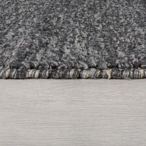 Ciemnoszary chodnik z mieszanki wełny tkany ręcznie 60x230 cm Minerals – Flair Rugs