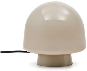 Szarobeżowa lampa stołowa ze szklanym kloszem (wysokość 20 cm) Reig – Kave Home