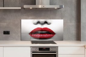 Szklany Panel Czerwone Usta i Nos Kobiety