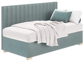 Niebieskie łóżko dziecięce ze schowkiem i materacem 90x200 cm Chill – Ghado