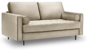 Beżowa aksamitna sofa Milo Casa Santo, 174 cm