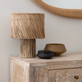Lampa stołowa boho z trzciny YONI, 34 cm