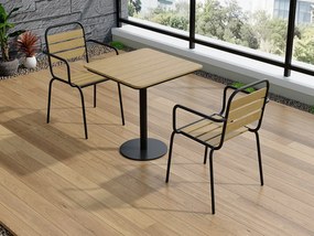 Zestaw 2 foteli ogrodowych sztaplowanych z polywoodu i metalu - Czarny - LYLIOS od MYLIA