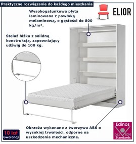 Nowoczesny półkotapczan biały + czarny 120x200 G1-A12
