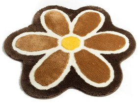 Brązowy dywanik łazienkowy ø 90 cm Flower – Foutastic