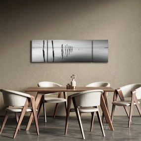 Obraz czarno - białej powierzchni wody (170x50 cm)