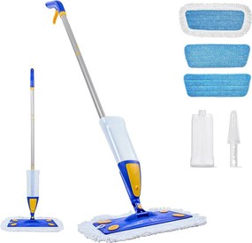 Mopy Szczotka Rozpylacz SucceBuy, Mop do Mycia Podłóg z 3 Wymiennymi Wkładami z Mikrofibry i z Splecionej Bawełny, Zbiornik na Wodę 800 mL