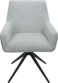 Krzesło do jadalni MCW-L91 (zestaw 6 sztuk),  jasnoszary sztuczna skóra ciemnoszary