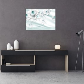 Obraz - Turkusowe kwiaty róży (70x50 cm)