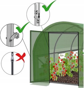 Szklarnia foliowa ogrodowa z drzwiami, 400 x 250 x 200 cm