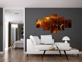 Obraz - Planety z mgławicą (125x70 cm)