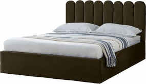 Tapicerowane łóżko Venezia 130x212x90 cm, powierzchnia spania 120x200 cm, schowek, podnośnik, tkanina Monolith brąz