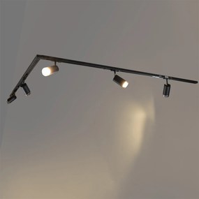 Nowoczesny system oświetlenia szynowego z 5 czarnymi kloszami dymionymi - Iconic Jeana