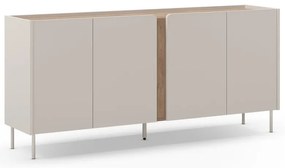 Kremowo-naturalna komoda w dekorze dębu 180x82x40 cm Lucile – Marckeric