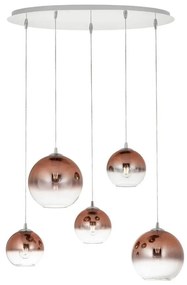 Redo 01-2080 - Żyrandol na lince BOWL 5xE27/42W/230V miedź