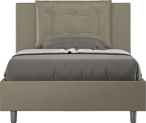 Łóżko bez stelaża tapicerowane 120x190 sztucznej skóry cappuccino Annalisa