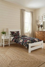 Białe pojedyncze łóżko z drewna sosnowego 90x200 D4-P41