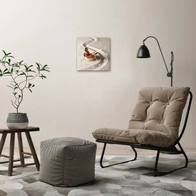 Zegar szklany kwadratowy Kamień zen i motyl