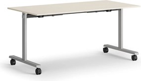 Mobilny stół MATCH, 160x80 cm, szara podstawa, brzoza