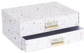 Organizer z 2 szufladkami w biało-złotym kolorze Bigso Box of Sweden Birger