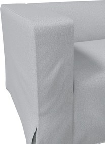 Pokrowiec na sofę Klippan 2-osobową długi z kontrafałdami kolor szary tkanina strukturalna