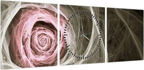 Obraz - Abstrakcyjny róż jasnoróżowy (z zegarem) (90x30 cm)