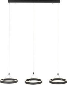 Lampa wisząca czarna owalna z LED 3-stopniowy ściemniacz 3-światła - Lyani