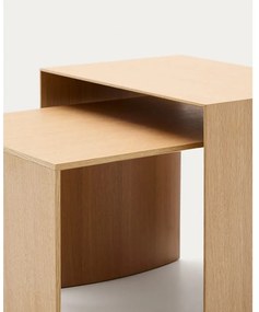 Stolik w dekorze dębu w jasnym naturalnym kolorze 45x90 cm Litto – Kave Home