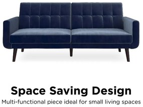 Niebieska sofa rozkładana 201 cm Nola – Støraa