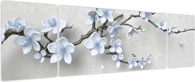 Obraz niebieskich kwiatów (170x50 cm)