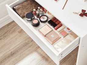 Toaletka z lustrem LUNAVI 70x40 cm, biała